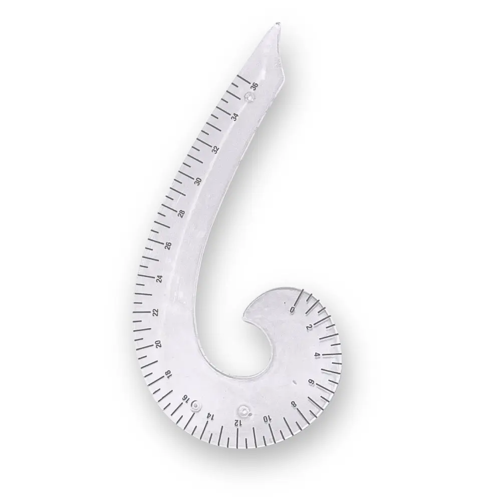 French Curve With Marking, Armhole Curve Tailoring Scale, Neckline Scale - Pack of 1 (Clear)