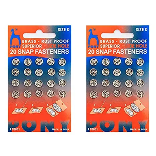 SnapTich Buttons (Snap Fasteners) for Craft,Dressmaking and Sewing Purpose, Size- 0-40 Button(2 Cards)
