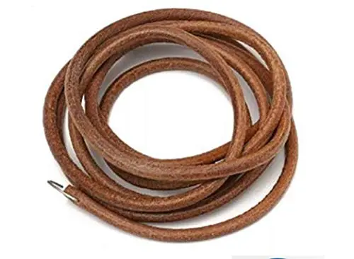 [Leatherbeltx1] Sewing Machine Belt with Metal Hook, Leather Belt for Full Wheel Machine, Durable and Long-Lasting Usage, Heavy Quality Leather, tailoring accessories (Pack of 1) (Brown)