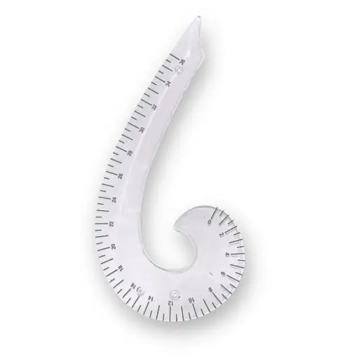 [Frenchscalex1] French Curve With Marking, Armhole Curve Tailoring Scale, Neckline Scale - Pack of 1 (Clear)