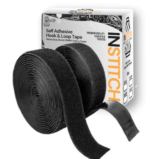 [VelcroMeterx1] Self-Adhesive Hook and Loop Tape, Velcro Tapes Roll, Self Sticky Back Strong Gripping Perfect for DIY | Home, Office, School, and Crafting |, Crafting & Wall Hanging (25mm) (2 Meter)