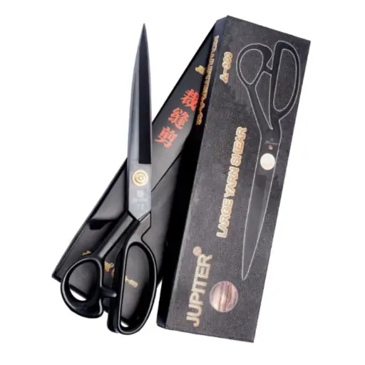 [JupiterScissorx1] 10 Inch Jupiter Tailoring Scissors, Stainless Steel, Rubber Handle Grip, Tailor Scissor (10 Inches), A-250 (Black) (10 Inch)